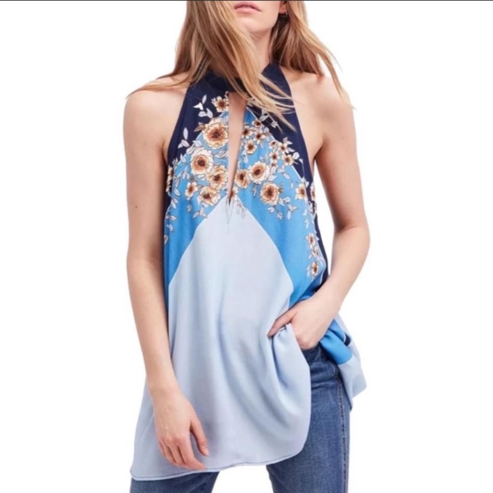 Free People Retro Floral Tank Tunic